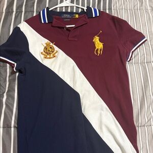 Ralph Lauren Polo Short Sleeve Colorblock in Burgundy and Navy